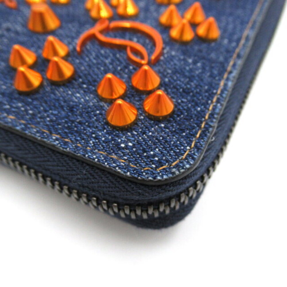 Christian Louboutin denim round long wallet Navy Blue - Picture 7 of 10